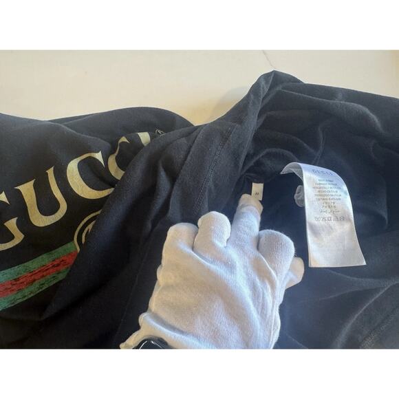 Gucci Shirt Women’s Black Size M, SMALL DEFECT: READ description, SEE PHOTOS - Picture 6 of 13